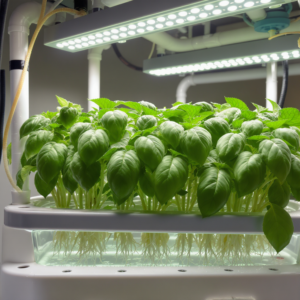 Healthy basil plants